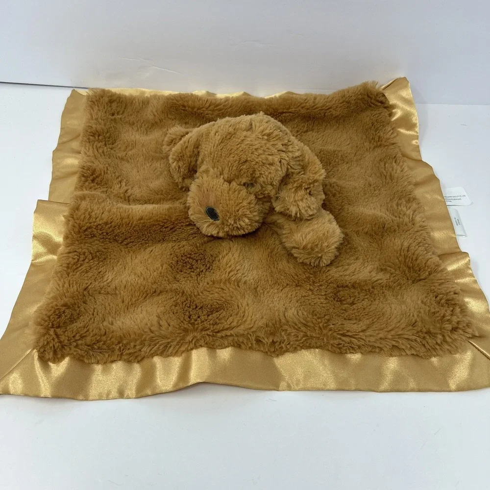 Cloud Island Security Blanket 14in Brown Puppy Satin Trim Swirl Plush Dog